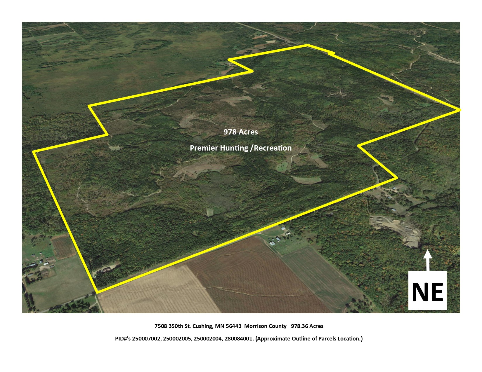 978 Acres Premier Hunting Land!  7508 350th St. Cushing, MN 56443
